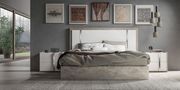 Contemporary white/gray/metallic Italian king bed main photo