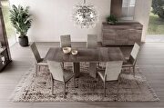 Glossy Italian contemporary table w/ extension in elm finish