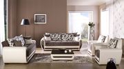 Two-toned brown storage sleeper sofa / sofa bed main photo