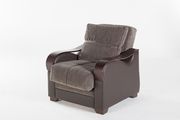 Drastic contemporary two-toned brown storage chair main photo