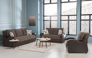 Drastic contemporary two-toned brown storage sofa