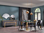 Contemporary glossy black dining table main photo