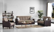 Brown / black two toned sleeper / storage sofa main photo