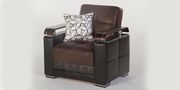 Modern dark chocolate fabric storage chair