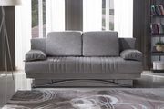 Gray fabric storage queen size sofa bed