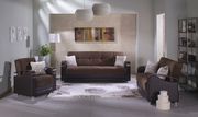 Naomi brown micro suede storage sofa w/ bed ability