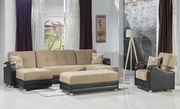 Modular two-toned 3pcs sectional in fulya brown