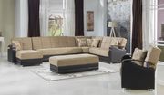 Modular two-toned 4pcs sectional in fulya brown
