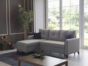 Modern gray versatile reversible sectional w/ bed main photo