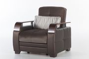 Modern storage/sleeper chair in brown main photo