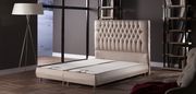 Modern beige fabric bed w/ lift platform main photo