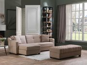 Fabric reversible casual style sectional w/ storage in lt brown main photo