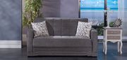 Gray modern pull-out sofa bed in fabric