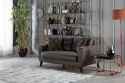 Contemporary loveseat in gray / brown fabric main photo
