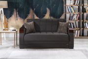 Loveseat pull-out sofa bed in dark gray main photo