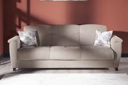 Light sand brown fabris sofa bed w/ storage main photo