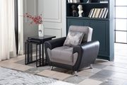 Duru (Remoni Antrasit) Gray microfiber convertible chair w/ storage