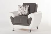 Duru (Plato Gray) Gray Microfiber / Bycast Leather Chair