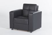 Elegant (Black) Black leatherette storage chair