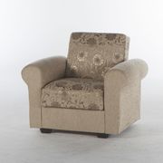 Elita (Dark Beige) Dark beige microfiber chair w/ storage