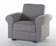 Elita (Gray) Light gray microfiber chair w/ storage