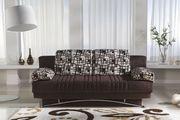 Burgundy fabric storage queen size sofa bed main photo