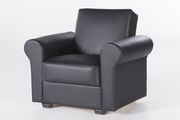 Convertable storage chair in black leatherette main photo