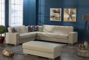 Cream pu leather modular 3pcs sectional sofa main photo