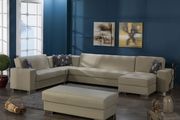 Cream pu leather modular 4pcs sectional sofa main photo