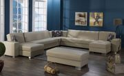 Cream pu leather modular 5pcs sectional sofa main photo