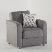 Vision (Gray) Gray fabric chair w/ storage and bed