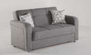 Gray fabric loveseat w/ storage and bed