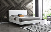White faux leather king bed main photo