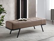 Shadi (Taupe) Taupe finish faux leather bench
