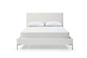 Liz T (White) White finish fully upholstered faux leather twin bed