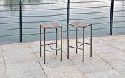 Stone indoor/outdoor stain-steel backless rope barstool
