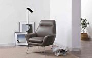 Daiana chair dark gray top grain Italian leather