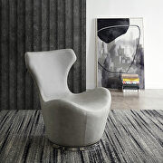 Easton swivel leisure chair, gray water proof fabric main photo