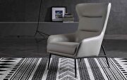 CH77 Wyatt leisure chair, light gray faux leather