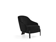 Black fabric upholstery/ smokey nickel legs accent chair main photo