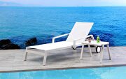 Bondi outdoor chaise lounge  aluminium matte white color main photo