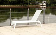 Sunset indoor / outdoor chaise lounge white aluminum base