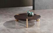T165 Mimeo round coffee table, wengee veneer top