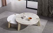 C657 Mimeo round coffee table, matt white top