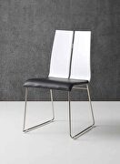 D191 Lauren dining chair, high gloss white black faux leather