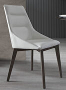 Siena (White) White finish faux leather dining chair set of 2