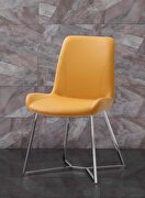 Aileen dining chair yellow faux leather main photo
