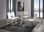Dining table with clear tempered glass top main photo