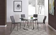 Round dining table, tempered clear glass top main photo