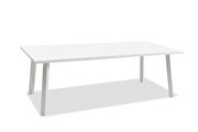 Indoor/outdoor aluminum dining table matte white